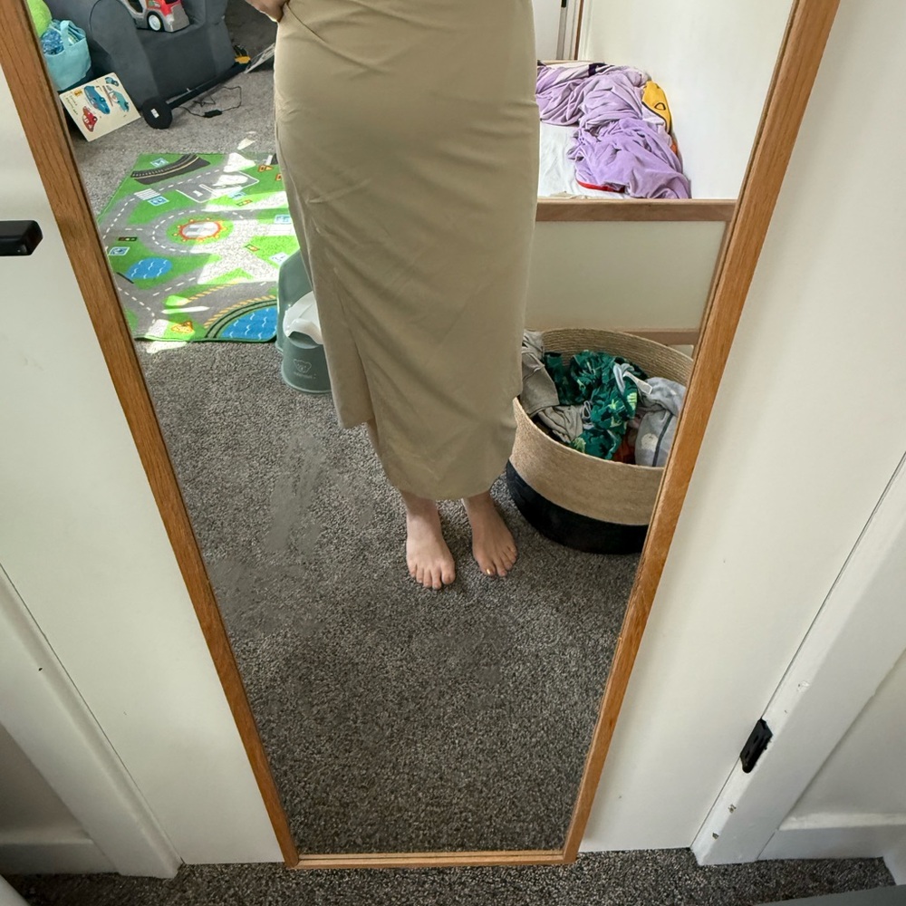 ADAY Elegant Beige Pencil Skirt